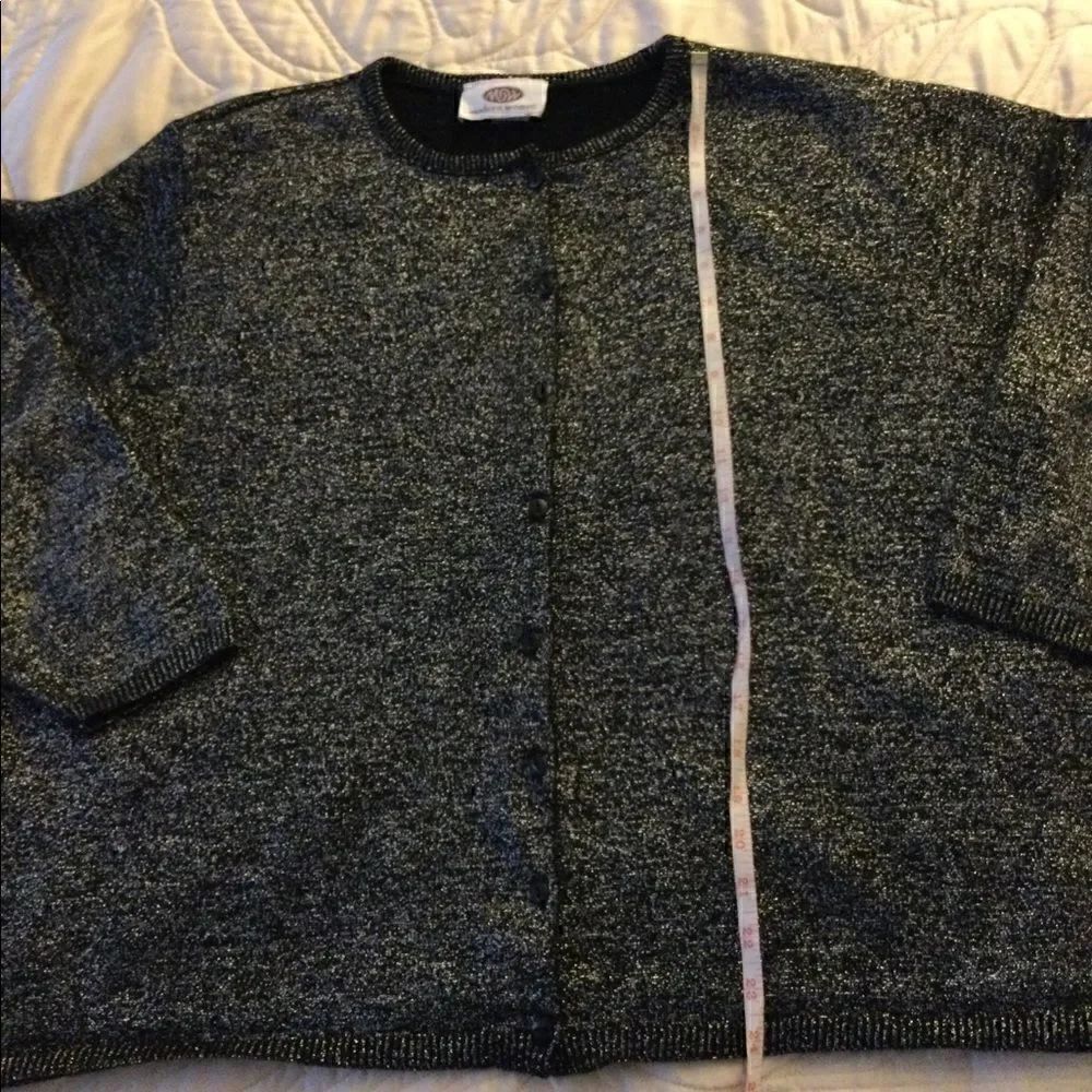 Metallic sweater XL black, silver, vintage, bling - Picture 4 of 7
